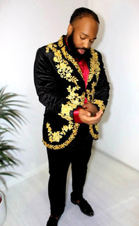 Black Golden Men Blazer KDS Ketchure