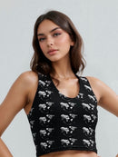 Midnight Silver Eclipse  Crop Top - KDS Ketchure