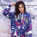 Yahweh Abstract Print Hoodie – KDS Ketchure worn by model showcasing vibrant colors and artistic design.