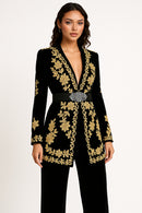 Black Velvet Golden Trousers - KDS Ketchure