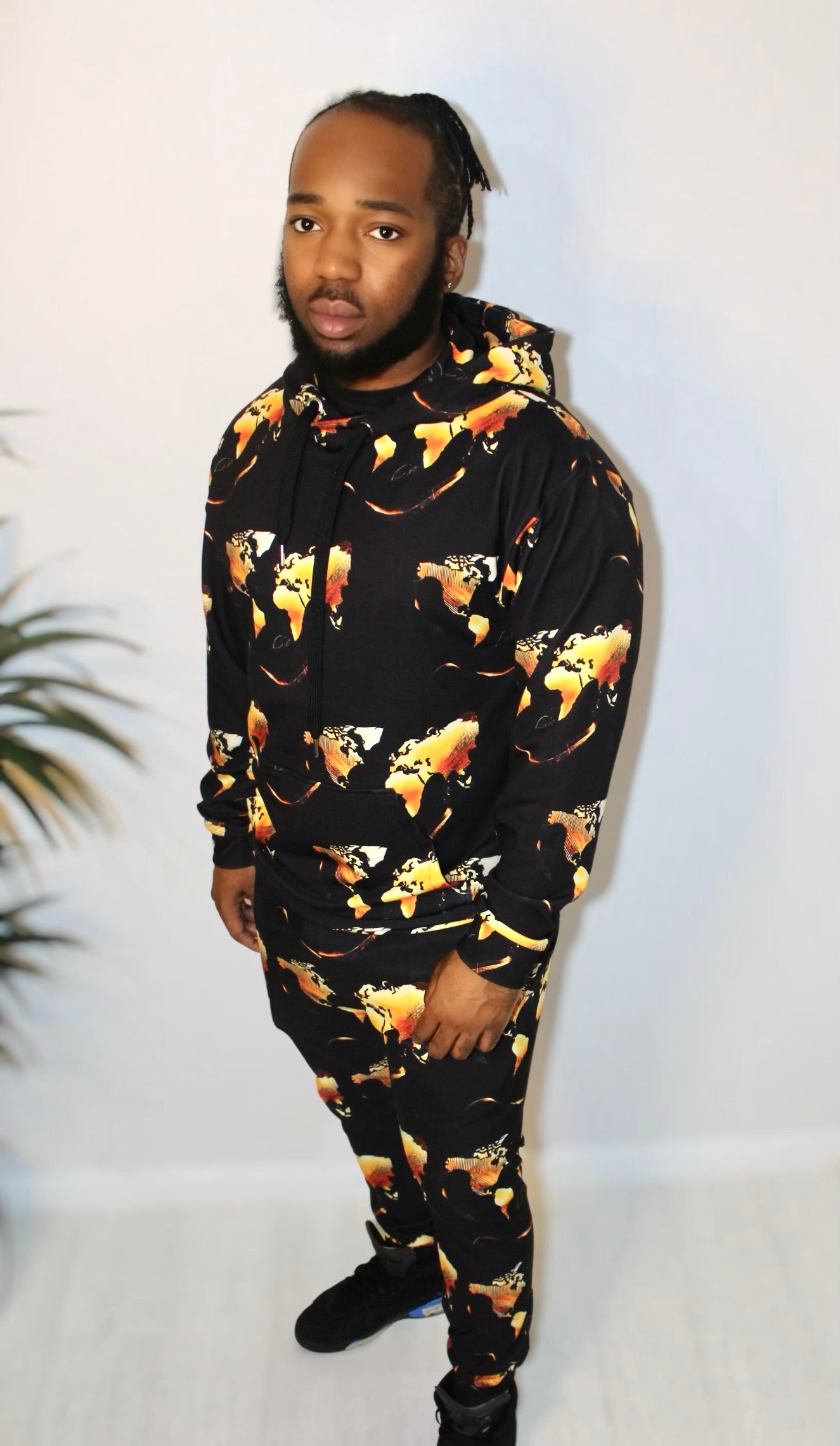 Midnight Flame Hoodie - Urban Elegance with Bold Abstract Design