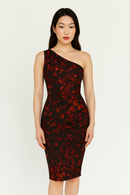Mosaic Crimson Shoulder Dress - KDS Ketchure