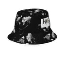 Urban Chic Ember Blaze Reversible Bucket Hat featuring a black and white world map design, a stylish fashion statement.