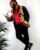 Black Golden Velvet Trousers - KDS Ketchure