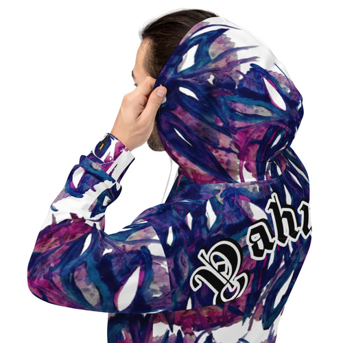 Yahweh Abstract Print Hoodie showcasing urban elegance with vibrant colors and a stylish design, perfect for comfort and warmth.