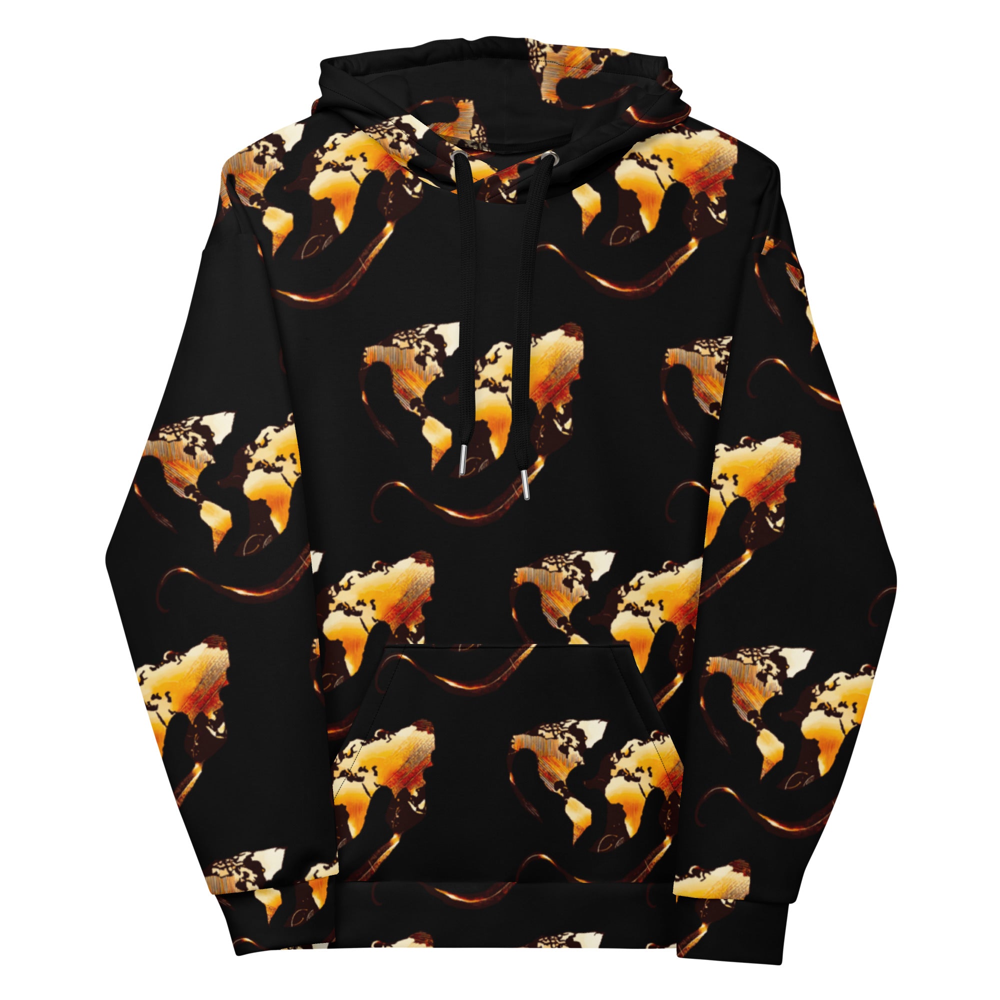 Midnight Flame Hoodie - Urban Elegance with Bold Abstract Design