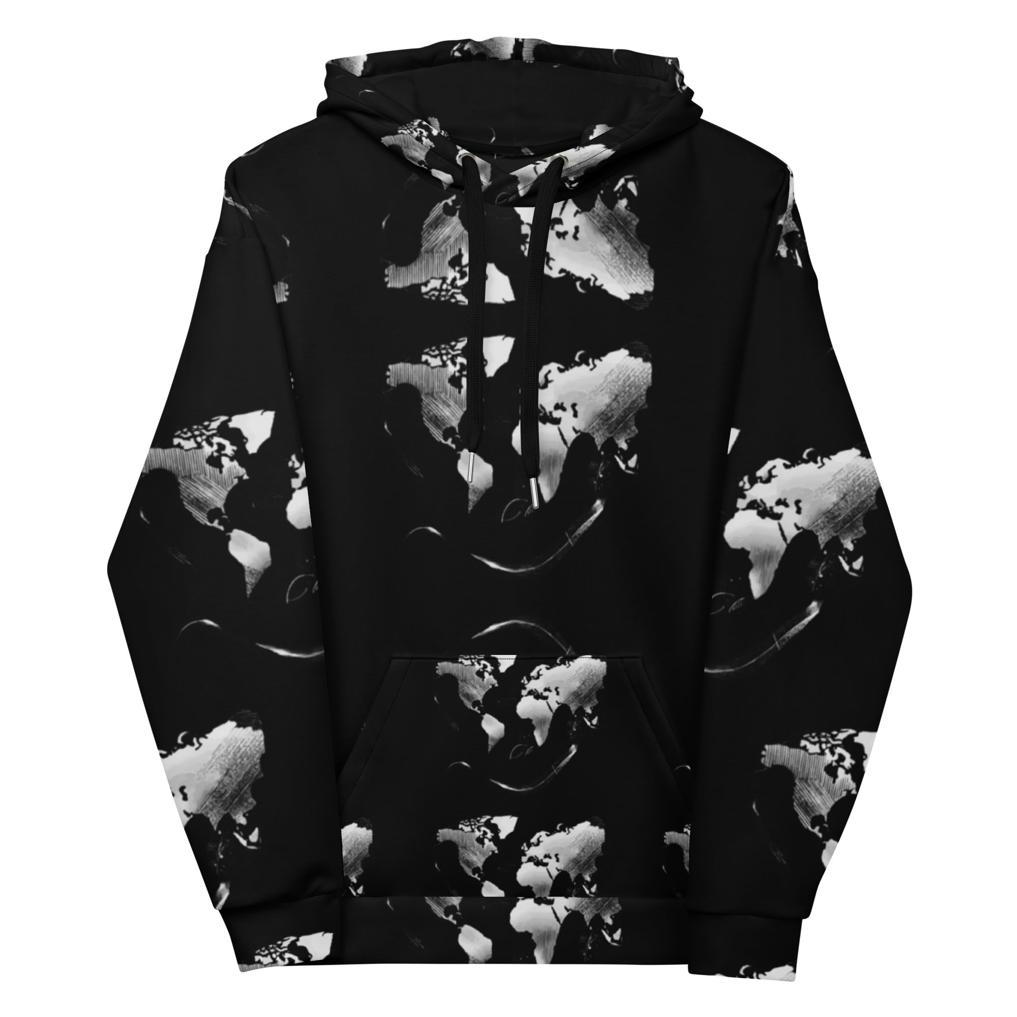 Midnight Silver Eclipse Unisex Hoodie – Bold Elegance