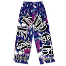 Yahweh Abstract Print wide-leg pants showcasing urban elegance with vibrant colors and a stylish design, perfect for comfort and warmth.