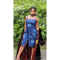 Blu Zand Distressed Denim Dress – Bold, Chic, and Effortlessly Stylish