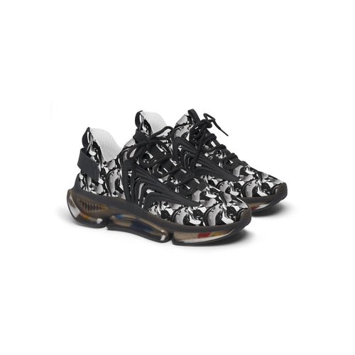 Midnight Silver Eclipse Women's Mesh Sneakers with black and silver print, offering style and comfort for the modern woman.