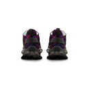 Obsidian Royale Men's Mesh Sneakers back view with vibrant pattern and sturdy sole design.