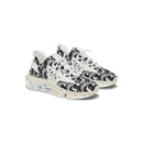 Midnight Silver Eclipse women's mesh sneakers with black and silver abstract print, featuring a modern design.