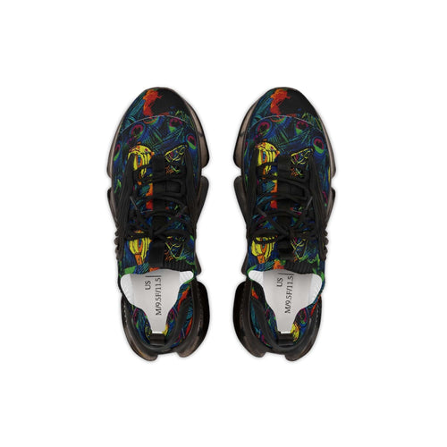 Urban Peacock Mirage Men's Mesh Sneakers with colorful design and memory foam sole for comfort, perfect for sports and daily wear.