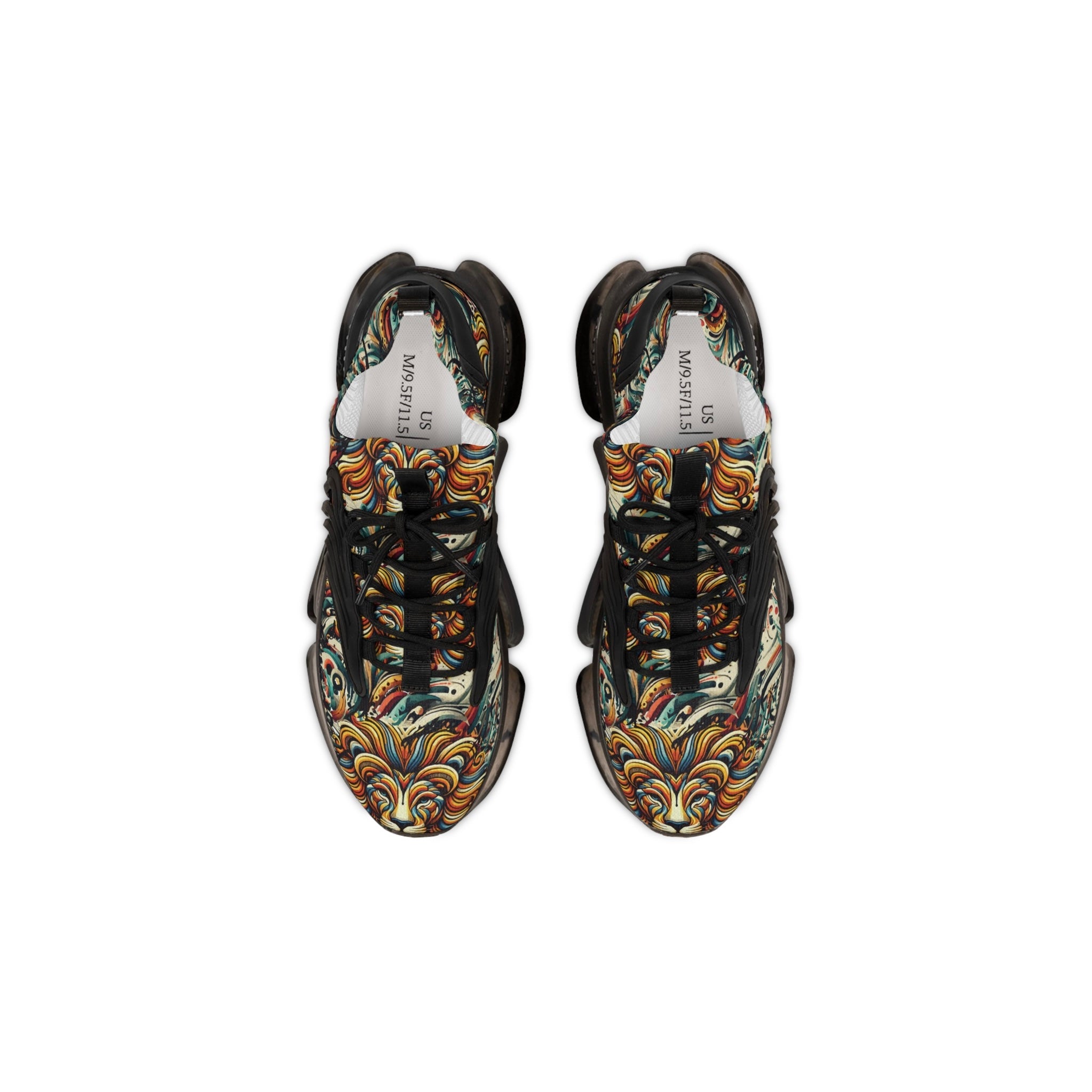 Lionheart Men's Mesh Sneakers featuring a bold lion-inspired print and breathable mesh design.