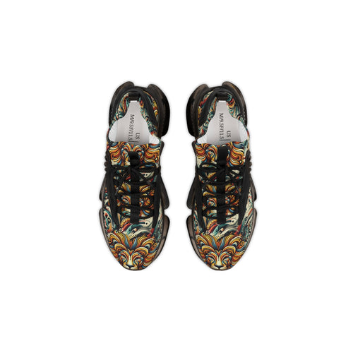 Lionheart Men's Mesh Sneakers featuring a bold lion-inspired print and breathable mesh design.