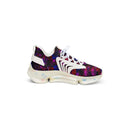 Stylish multicolor mesh sneaker with white laces and unique sole design for modern fashion and comfort.