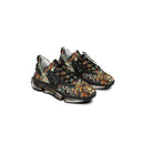 Lionheart Men's Mesh Sneakers featuring bold lion-inspired print and breathable design for comfort and style.