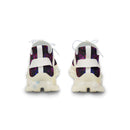 Back view of Obsidian Royale Men's Mesh Sneakers with black and white detailing, featuring a cushioned memory foam sole for comfort.