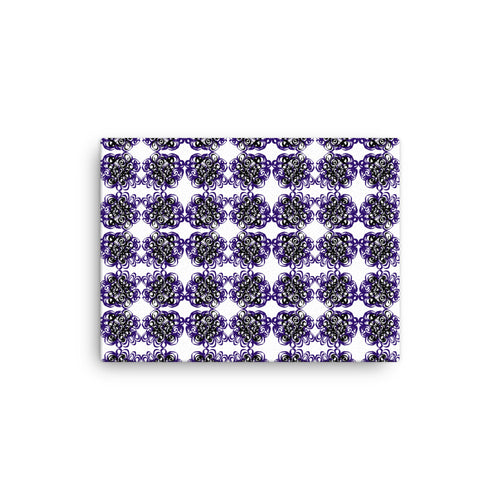 Whirl of Emotions thin canvas artwork featuring intricate purple and black swirling patterns.